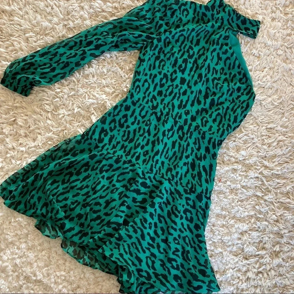 AuLaLa One Sleeve Leopard Print Dress Sz M NWT - Picture 1 of 7